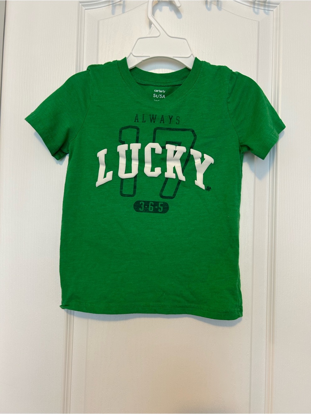 Kids Carter's Green Short-Sleeve 'Lucky' Graphic Tee